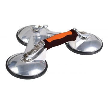 Ventuza tripla pt. gresie, sticla, faianta profesionala cu corp din Aluminiu Ø123mm, 160kg - CNO-ALUV3