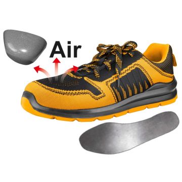 Adidasi de Protectie cu Varf si Talpa de Metal 41 INGCO SSH81S1P.41 – Clasa S1P, Design Sportiv, Protectie si Confort pentru Utilizare Zilnica