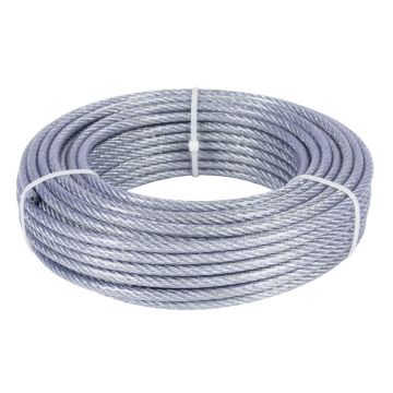 Cablu Otel Zincat Micul Fermier MF-CB7013, Plastifiat, Diametru 5-6.5 mm, Lungime 25 m