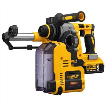 Ciocan rotopercutor Dewalt DCH275P2, SDS Plus, 2.1 J, cu 2 acumulatori XR Li-Ion 18V/5.0Ah, doua mandrine interschimbabile, sistem de extragere a prafului