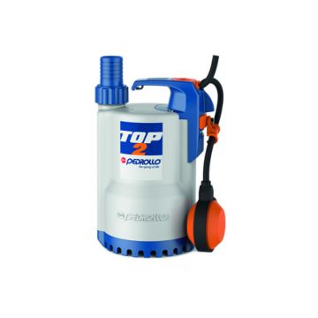 Electropompa submersibila de drenaj Pedrollo TOP2LA-10m, pentru lichide corozive, particule max. 10 mm, putere 0.37 kW, debit max. 220 l/min, inaltime refulare maxima 10 m