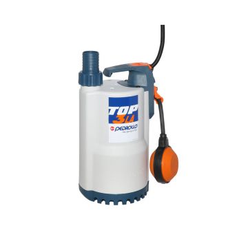 Electropompa submersibila de drenaj Pedrollo TOP3LA-10m, pentru lichide corozive, particule max. 10 mm, putere 0.55 kW, debit max. 260 l/min, inaltime refulare maxima 10 m