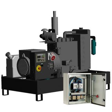 Generator de curent diesel Pramac GBW15Y_A, trifazat, 13.46 kVA, panou automat, fara carcasa insonorizata, panou transfer LTS