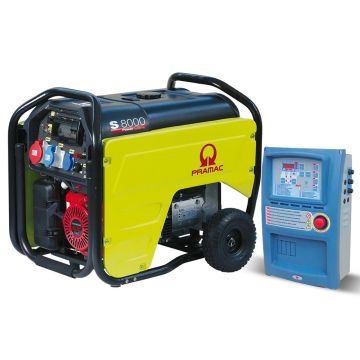 Generator de curent pe benzina PRAMAC S8000T_CONN_AVR_DPP_AMF, portabil, trifazat, 8.3 kVA, panou de automatizare