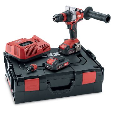 Masina de gaurit si insurubat cu acumulatori Flex DD 2G 18.0-EC/2.5 Set, 2 acumulatori 18.0V 2.5Ah, cuplu maxim 90 Nm,incarcator, valiza de transport