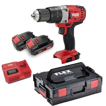 Masina de gaurit si insurubat cu percutie cu acumulatori Flex PD 2G 18.0/2.5 Set, cuplu maxim 65 Nm, Li-Ion 18V / 2.5Ah, 2 acumulatori, incarcator si valiza de transport Masina de gaurit si insurubat cu percutie cu acumulatori Flex PD 2G 18.0/2.5 Set, cuplu maxim 65 Nm, Li-Ion 18V / 2.5Ah, 2 acumulatori, incarcator si valiza de transport