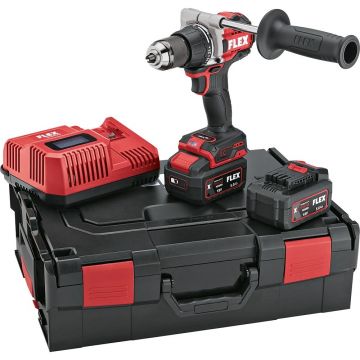Masina de gaurit si insurubat Flex DD 2G 18.0-EC HD/5.0 Set, compatibila cu acumulatori 18V, cuplu maxim 158 Nm