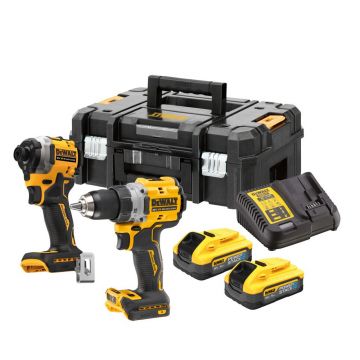 Set 2 masini DeWalt DCK2051H2T, cu 2 acumulatori Powerstack 18V / 5.0Ah si incarcator in valiza TSTAK