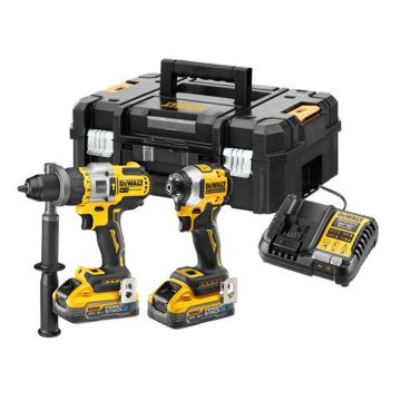 Set 2 masini DeWalt DCK2052H2T, cu 2 acumulatori Powerstack 18V / 5.0Ah si incarcator in valiza TSTAK