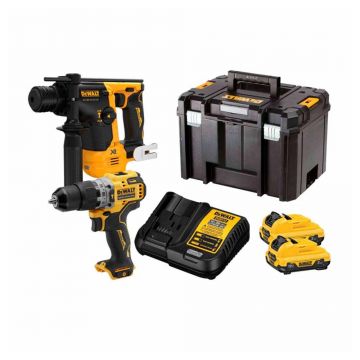 Set 2 masini DeWALT DCK2102L2T, cu 2 acumulatori XR 12V / 3.0 Ah si incarcator in valiza TSTAK