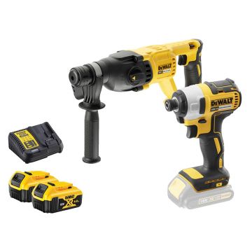 Set combo 2 scule DeWalt DCK2023M2T Li-Ion 18V DCH133, DCF787, incarcator, valiza TSTAK II