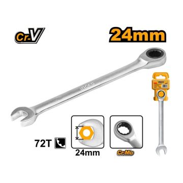Cheie cu clichet INGCO Star 24 mm / 335 mm CrV