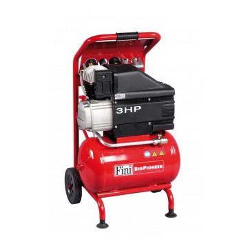 Compresor de aer cu ulei, monofazat, cu un cilindru Fini BIG PIONEER MK312M, 2.2 kW, 10 bar, 284 l/min, cu butelie de 24 l