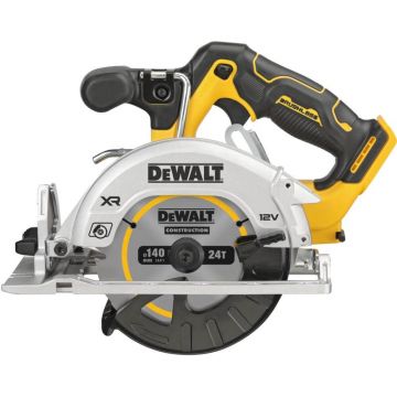 Fierastrau circular de mana DeWALT DCS512N, compatibil cu acumulatori XR 12V, disc 140 mm, motor fara perii
