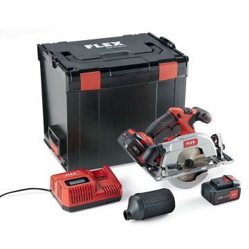 Fierastrau circular Flex CS 62 18.0-EC/5.0 Set, cu acumulatori 18 V Li-Ion 5.0 Ah, diametru panza 165 mm