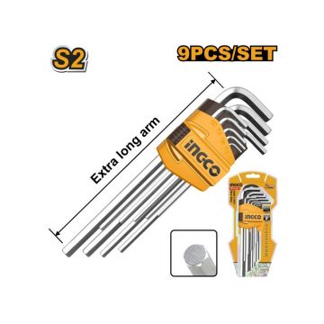 INGCO Set chei Allen lungi 9 piese 1.5-10 mm S2