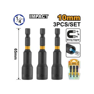 INGCO Șurubelniță cu impact 10 mm (3 buc)