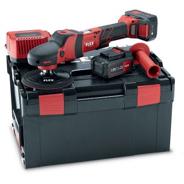 Masina de polisat rotativa Flex PE 150 18.0-EC/5.0 Set, cu acumulatori Li-Ion 18V 5.0 Ah, 150 mm, cutie transport L-BOXX