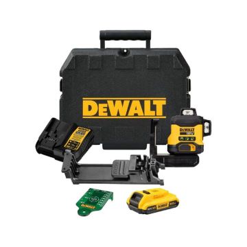 Nivela laser cu 3 linii DeWALT DCLE34031D1, fascicul verde, cu acumulator XR 18V / 2.0 Ah, 40 /100 m