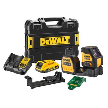 Nivela laser cu linii in cruce DeWALT DCE088D1G18, raza verde, cu acumulator XR 18V / 2.0 Ah, 30 m