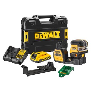 Nivela laser cu linii in cruce si 2 puncte DeWALT DCE822D1G18, raza verde, cu acumulator XR 18V / 2.0 Ah, 30 m