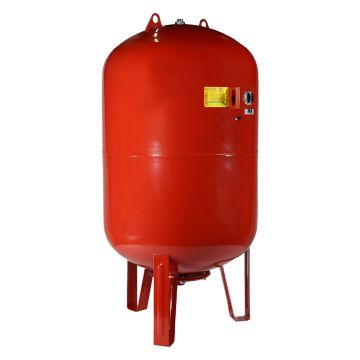 Vas de expansiune vertical Wassertechnik WTH300VMRED, apa calda, volum 300 l, presiune max.10 bari, cu suport, manometru