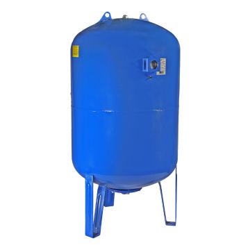 Vas de expansiune vertical Wassertechnik WTH500VMBLUE, apa rece, volum 500 l, presiune max.10 bari, cu suport, manometru