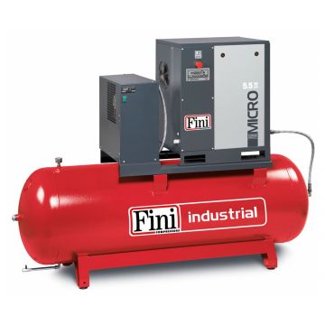 Compresor de aer cu surub Fini MICRO 5.5-10-500 ES, 400 V, 500 l, 5.5 kW, 10 bar, 650 l/min, cu uscator
