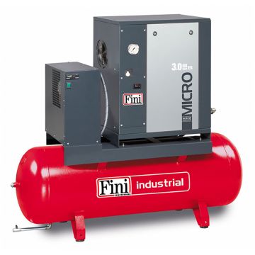 Compresor de aer cu surub Fini MICRO SE 3.0-08-200 ES, 400 V, 200 l, 3 kW, 8 bar, 430 l/min, cu uscator