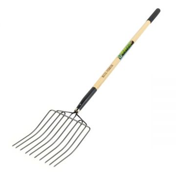 Furca Gunoi Grajd, 10 dinti, Maner Lemn, 1600 mm, Micul Fermier GF-2449