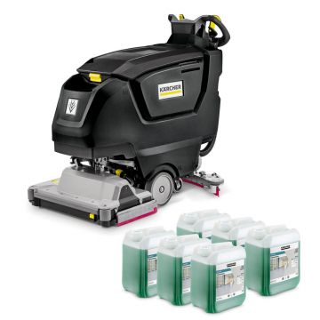 Masina de spalat pardoseli Karcher B 50 W Bp Pack Anniversary Edition, cu acumulator 25 V/80Ah, latime de lucru 550 mm, perii cilindrice