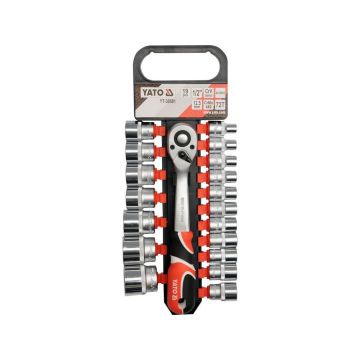 Set 19 piese tubulare 10-32 mm Yato YT-38681 1 2   din otel CrV