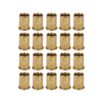 Set 20 piulite nituibile M4 Yato YT-36471 din otel cu guler cilindric zimtat
