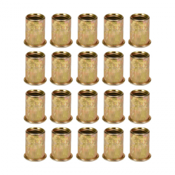 Set 20 piulite nituibile M8 din otel cu guler cilindric zimtat Yato YT-36474