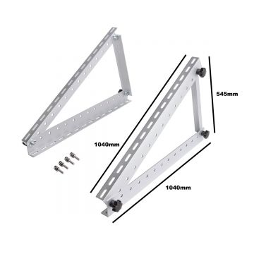 Set suporti tip triunghi pentru prindere panouri solare fotovoltaice 450W cu unghi reglabil, Cod: BK88720, Brand: BRECKNER GERMANY
