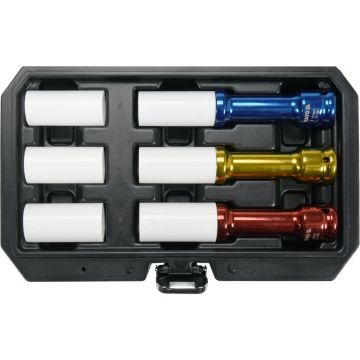 Set tubulare CrMo Yato YT-10563, 17-21 mm, cu protectie pentru jante