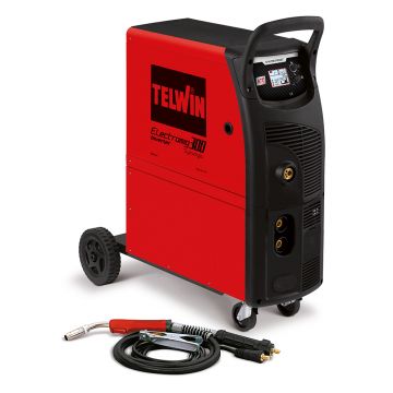 Aparat sudura MIG-MAG/FLUX/BRAZARE/ MMA/TIG-DC LIFT Telwin ELECTROMIG300SYNERGIC, 300 A, sarma otel 0.6-1.2  mm, cu accesorii