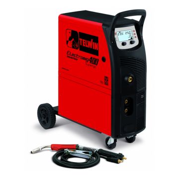 Aparat sudura MIG-MAG/FLUX/BRAZARE/ MMA/TIG-DC LIFT Telwin ELECTROMIG400SYNERGIC, 400 A, sarma otel 0.6-1.6  mm, electrozi 1.6-8  mm, cu accesorii