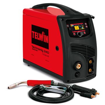 Aparat sudura MIG-MAG/ MMA/TIG Telwin TECHNOMIG240WAVE, 220 A, sarma otel 0.6-1  mm, electrozi 1.6-4  mm, cu accesorii