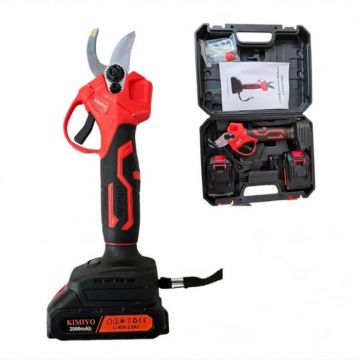 Foarfeca electrica pentru crengi KIMIYO 21V 2Ah, 2 acumulatori, incarcator, geanta transport