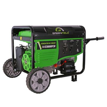 Generator de curent pe benzina Greenfield G-EC6600PEW, portabil, pornire electrica, monofazat, 5.5 kVA, roti de transport