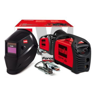 Invertor sudura  MMA Telwin FORCE165ACXM, 150 A, electrozi 1.6-4  mm, masca sudura, cu accesorii