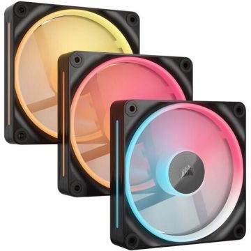 Set 3 Ventilatoare iCUE LINK LX120-R Reverse RGB PWM 3x 120MM 2400RPM Negru