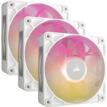 Set 3 Ventilatoare iCUE LINK RX120 MAX RGB PWM 3x 120MM Alb