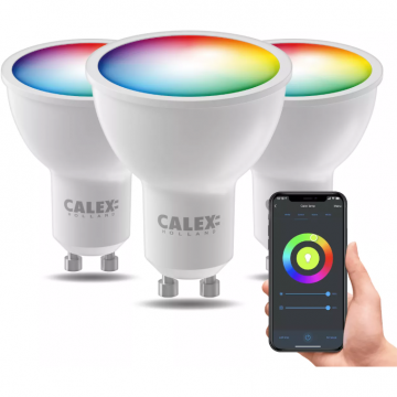 Set 3x Bec Smart LED   GU10 RGB Lumina Alba Calda 4.9W