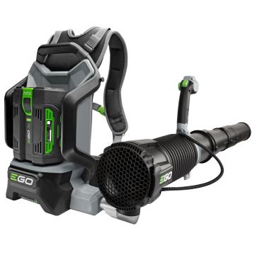 Set suflanta electrica pentru frunze tip rucsac Ego Professional LB6002E, debit maxim 1020 mc/h, cu acumulator Li-Ion 56 V/5.0 Ah si incarcator
