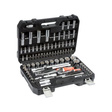 Trusa tubulare Yato 1/2'' – 1/4'', 94 piese – Set profesional cu clichet si accesorii