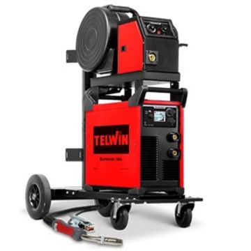 Aparat sudura multiproces MIG/MMA/TIG DC Telwin SUPERMIG450IACC_T, 320/400 A, sarma otel 0.6-1.6 mm, cu accesorii, carucior transport
