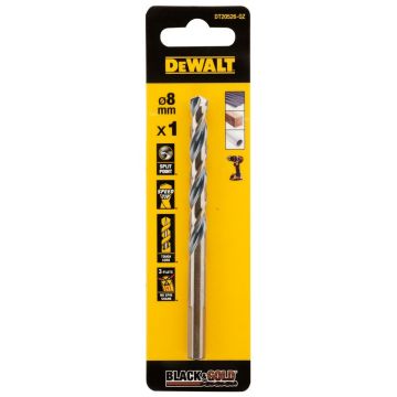 Burghiu pentru metal DeWALT DT20526, tip HSS, 8 x 75 x 117 mm, coada cilindrica