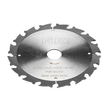 Disc fierastrau circular Flex 517682, D128x1.6 / 1.0x20 mm, HM Z = 16 WZ, 16 dinti